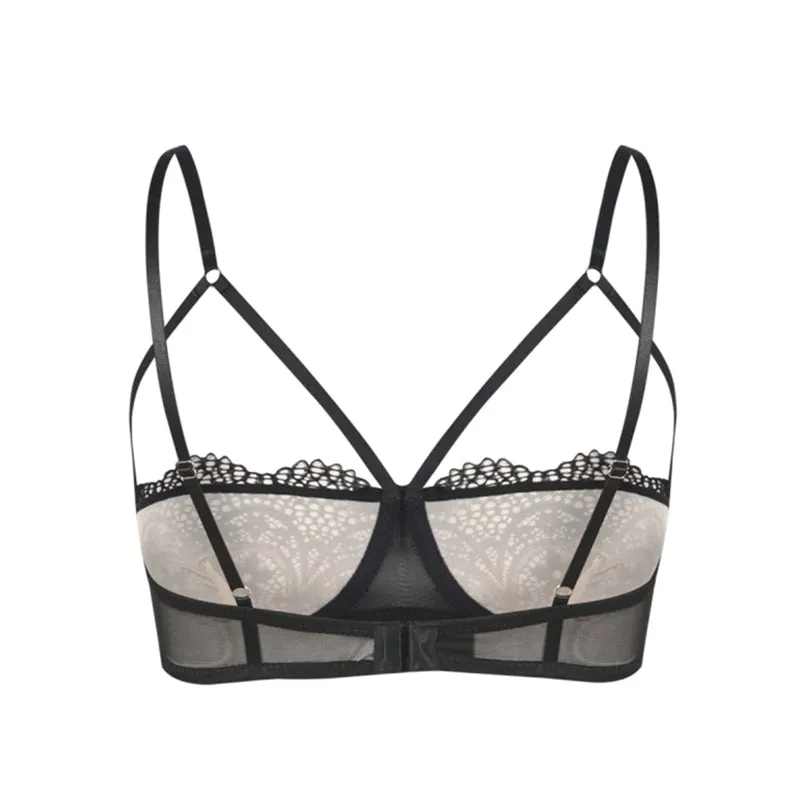 Women's Black Seamless Lace Bra